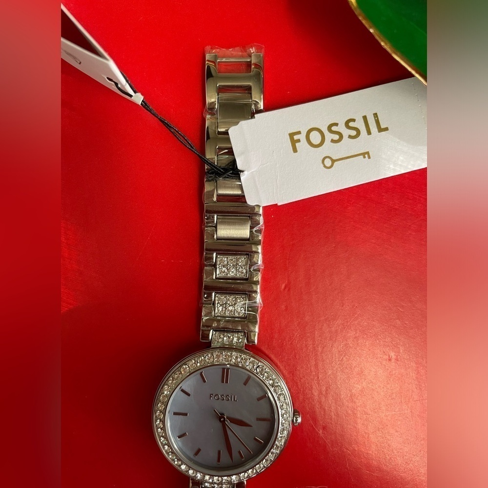 FOSSIL Watch,Fossil Silver Watch with Crystal Accents,Women’s Watch. - Picture 7 of 16